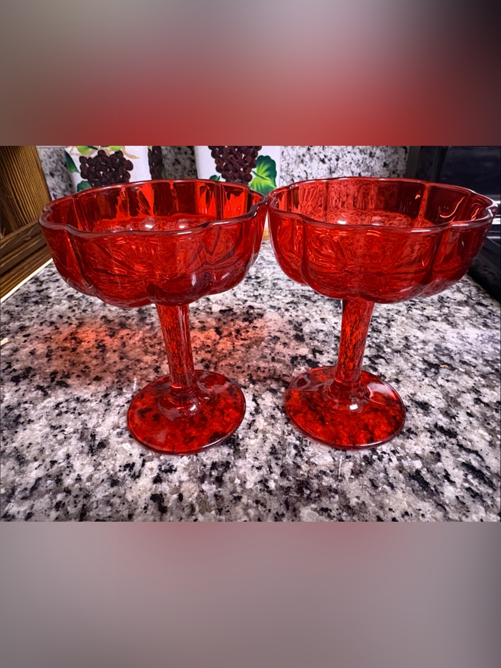 Target Red Glass Dessert Coupes - Set of 2